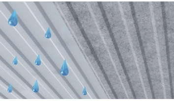 Vergleich Dachblech ohne  Filz und mit  Filz