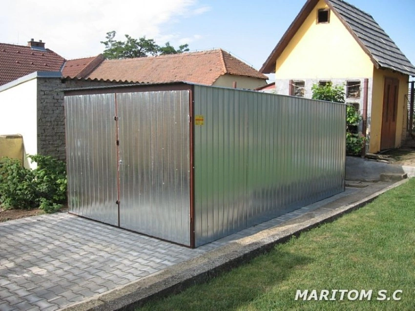 2 x 2,5m Motorrad Metallgarage mit Pultdach | Schwingtor